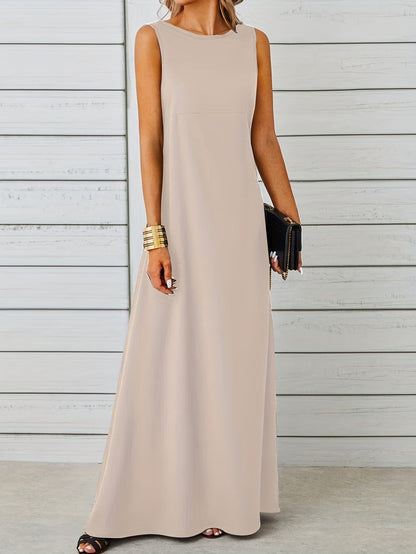 Variant image for Women's Elegant Maxi Dress – Sleeveless, Floor-Length, Round Neck, Formal Fit-22