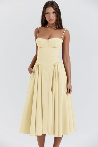 Variant image for Women's Midi Cocktail Dress – Sleeveless Corset Fit, Flattering Polyester, Perfect for Summer-26