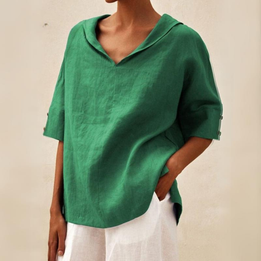 Emilia | Casual V-Neck Shirt Loose-Fit Lightweight Shirt