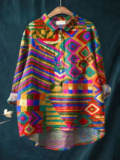 Violet | Boho Hippie Art Tee for Women Colorful Peace Print Shirt