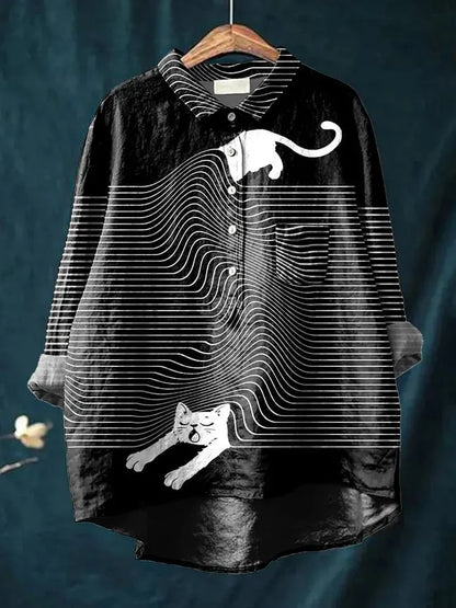 Aurora | Cat Art Print Tee Women's Graphic Shirt for Casual Chic Style