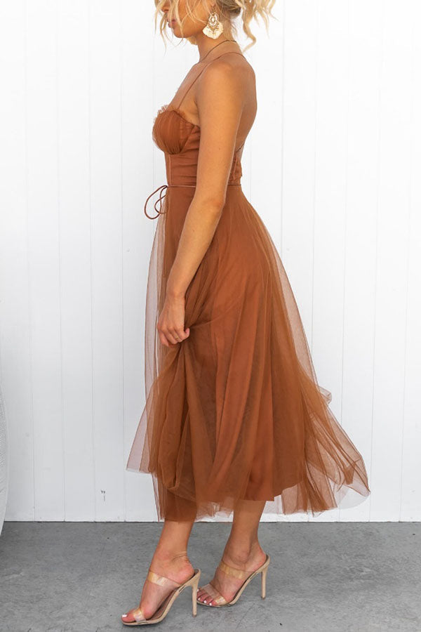 Rosie | Fairytale Maxi Dress Elegant Halter Formal Gown with Lace Detail