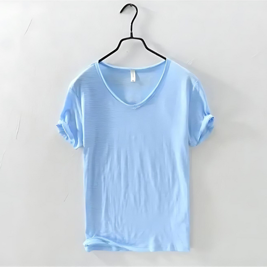 Daniel | Men's V-Neck Cotton T-Shirt Lightweight Breathable Casual Summer Tee