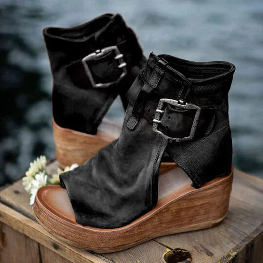 Variant image for Women's Boho Wedge Sandals – Comfortable High Heel, Versatile Style, Non-Slip Rubber Sole-5