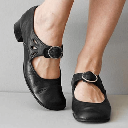 Variant image for Women's Vintage Sandals – Elegant Low Heel, Adjustable Strap, Comfortable Fit-10