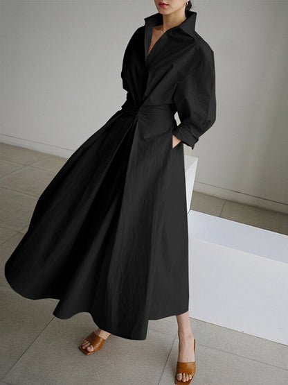 Women's Black Maxi Dress – Elegant Fitted Cotton, Versatile for Summer and Formal Occasions