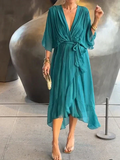 Variant image for Women's Printed Sleeveless Maxi Dress – Flowy Fit, Summer Essential, Lightweight-41