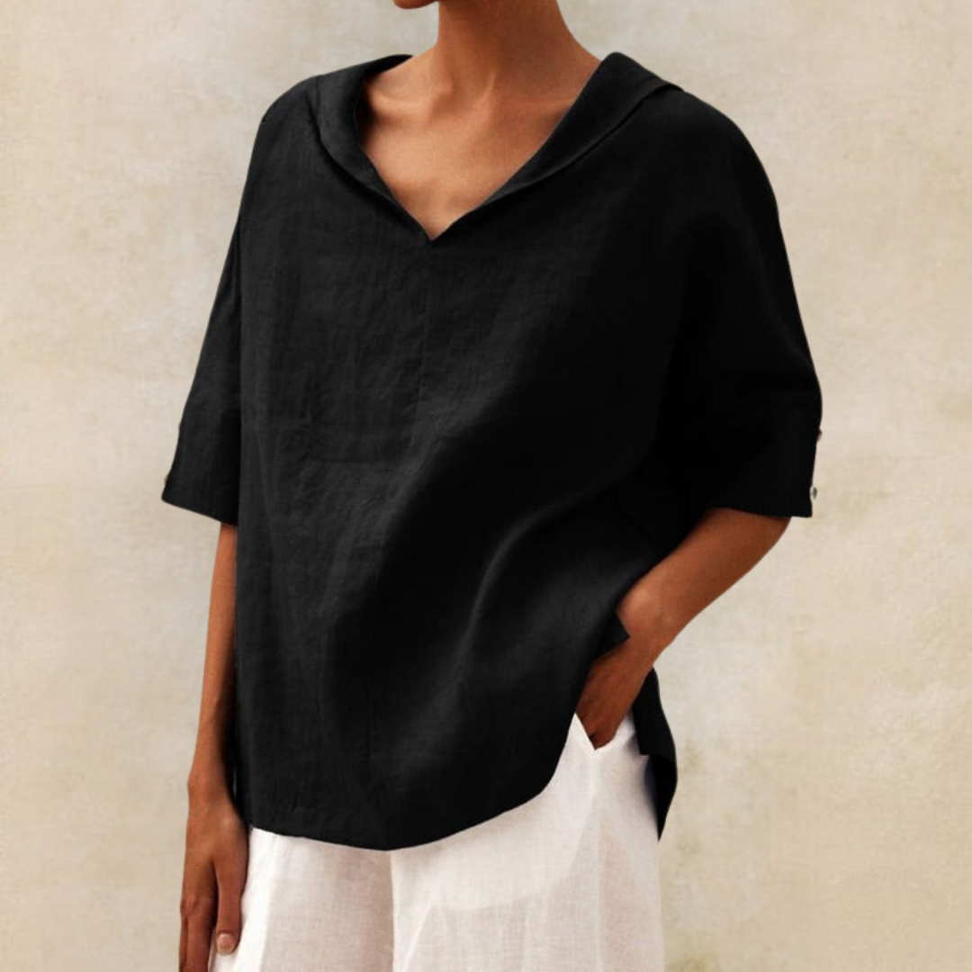 Emilia | Casual V-Neck Shirt Loose-Fit Lightweight Shirt