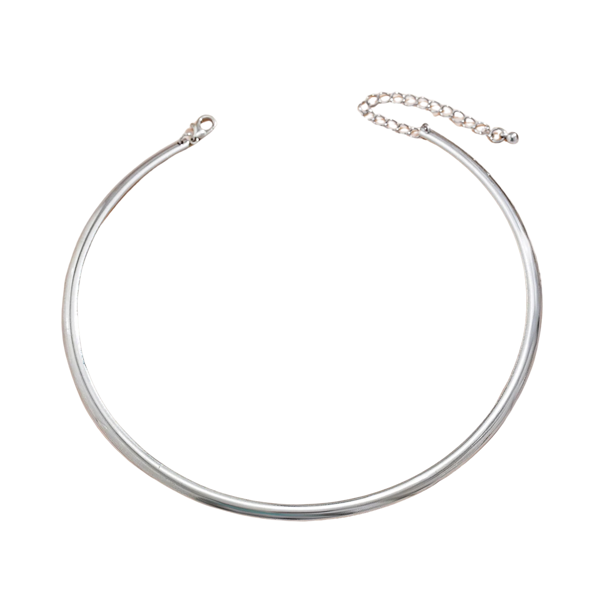 Women's Chunky Circle Torques Necklace – Trendy Choker Style, Lightweight Metal Alloy, Adjustable Fit