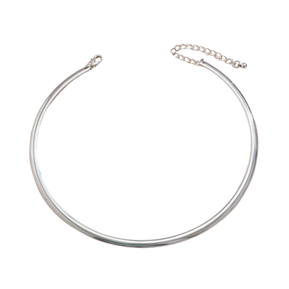 Women's Chunky Circle Torques Necklace – Trendy Choker Style, Lightweight Metal Alloy, Adjustable Fit