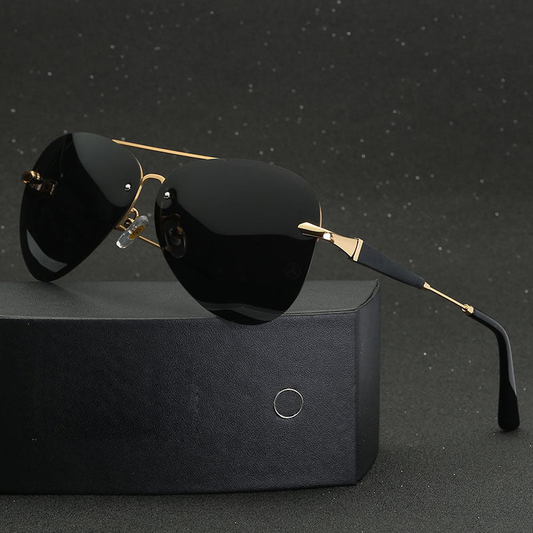 Adam | Polarized Aviator Sunglasses for Men Sleek Black UV Protection