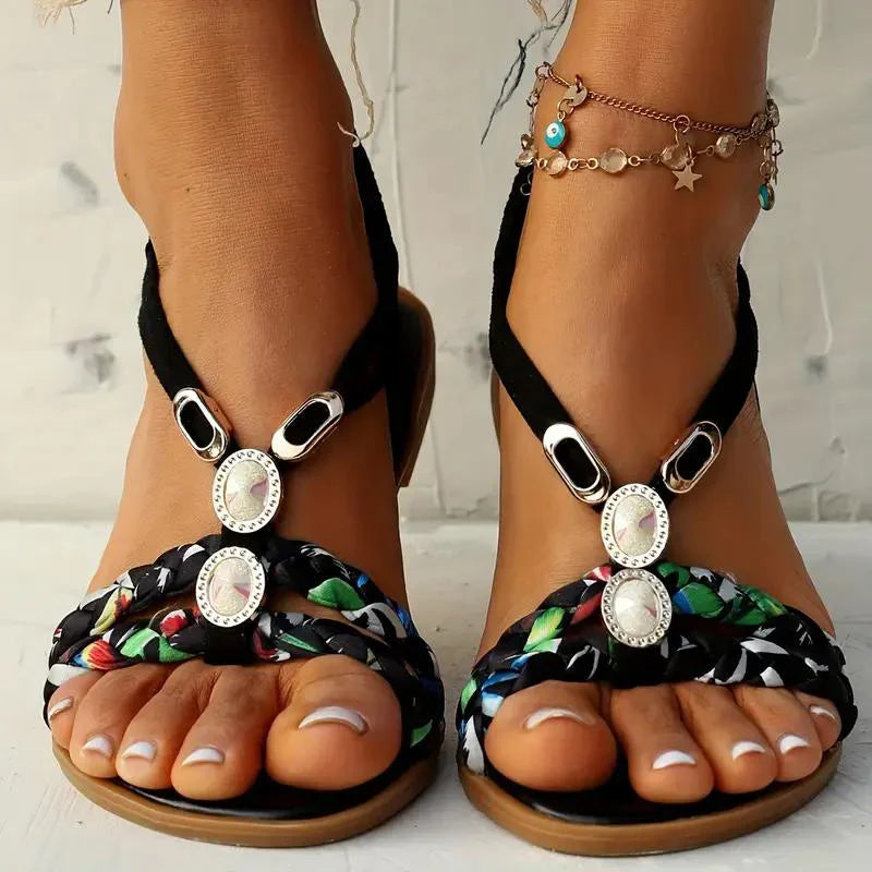 Variant image for Women's Boho Sandals – Elegant Pearl Details, Slip-On Comfort, Lightweight Design-19