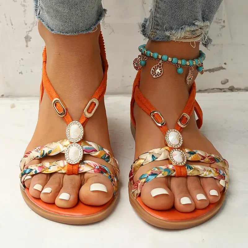 Variant image for Women's Boho Sandals – Elegant Pearl Details, Slip-On Comfort, Lightweight Design-37
