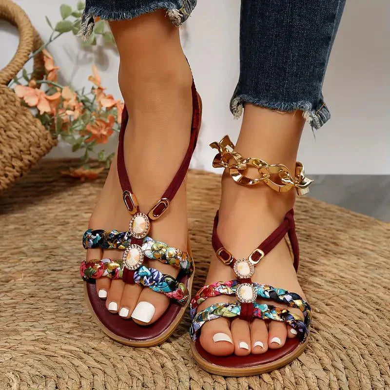Variant image for Women's Boho Sandals – Elegant Pearl Details, Slip-On Comfort, Lightweight Design-4