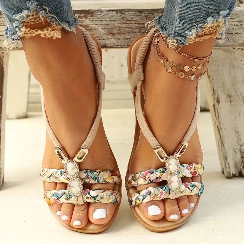 Variant image for Women's Boho Sandals – Elegant Pearl Details, Slip-On Comfort, Lightweight Design-10