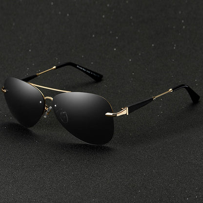 Adam | Polarized Aviator Sunglasses for Men Sleek Black UV Protection