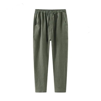 George | Men's Linen Trousers Lightweight Ankle-Length Summer Pants