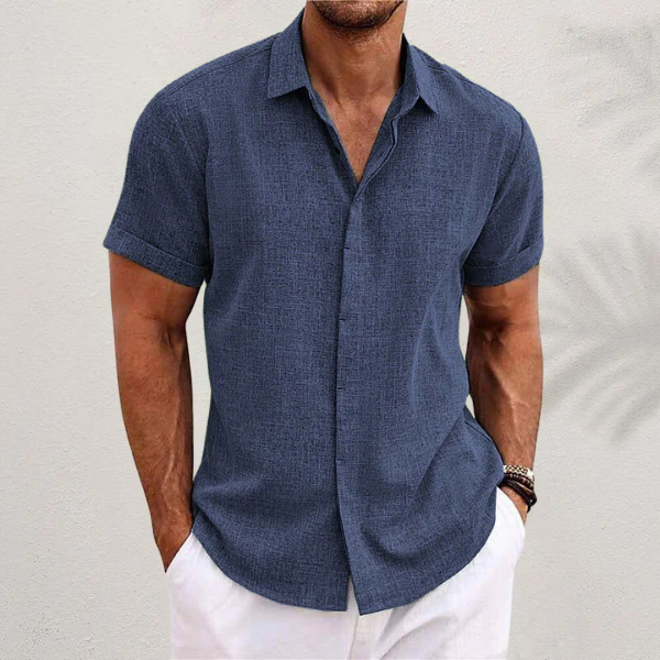 Charlie | Men’s Linen Short Sleeve Shirt Breathable Casual Button-Up