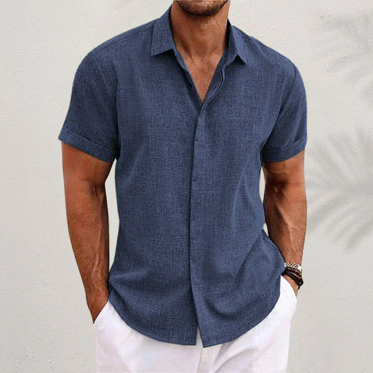 Charlie | Men’s Linen Short Sleeve Shirt Breathable Casual Button-Up