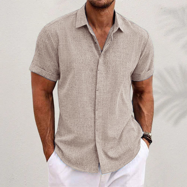 Charlie | Men’s Linen Short Sleeve Shirt Breathable Casual Button-Up