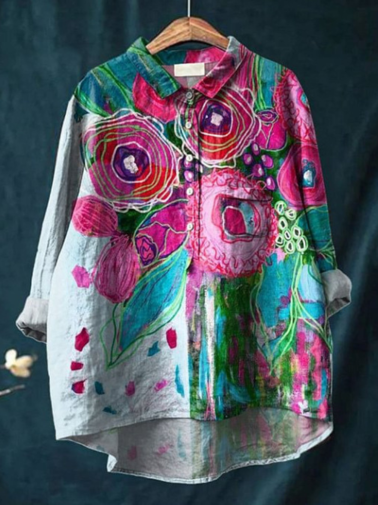 Violet | Boho Hippie Art Tee for Women Colorful Peace Print Shirt