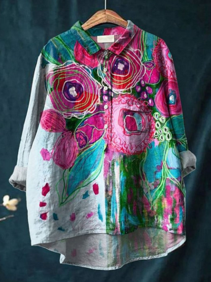 Violet | Boho Hippie Art Tee for Women Colorful Peace Print Shirt