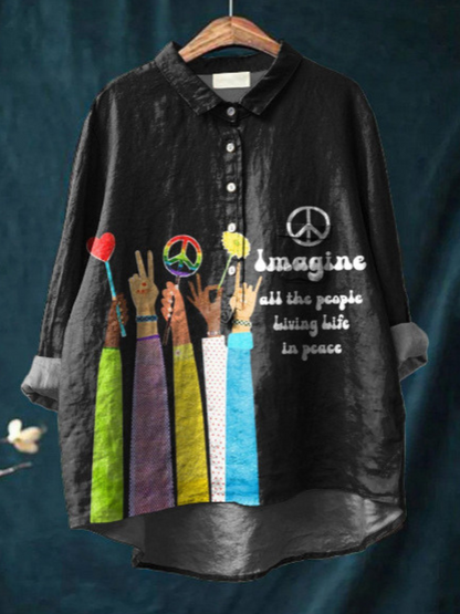Violet | Boho Hippie Art Tee for Women Colorful Peace Print Shirt
