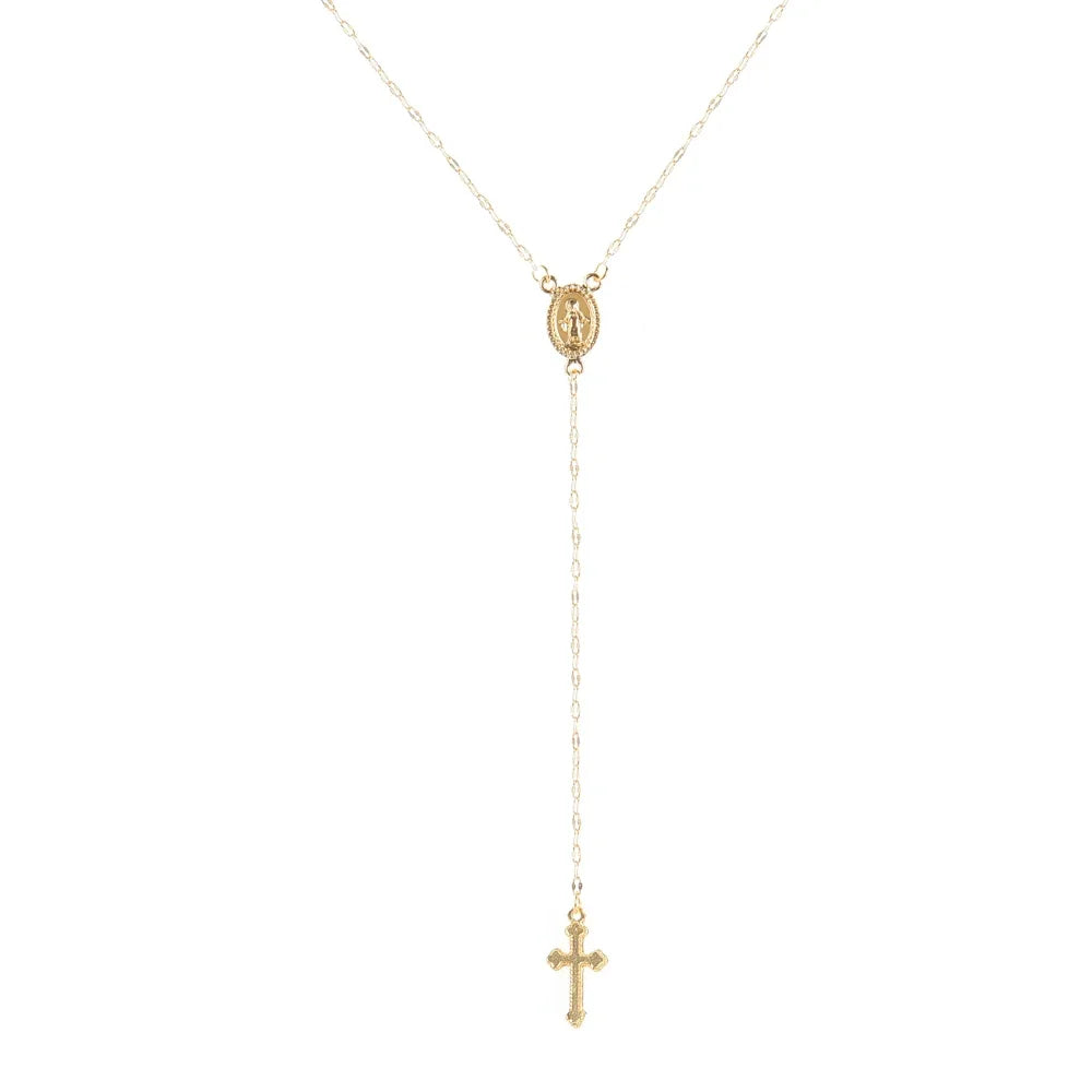 Women's Vintage Bohemian Cross Pendant Necklace – Durable Alloy, Lightweight, Spiritual Charm