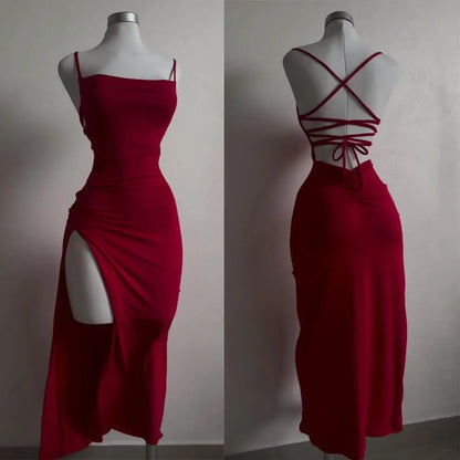 Women's Halter Neck Summer Dress – Trendy Bodycon Fit, Chic Design, Polyester Blend