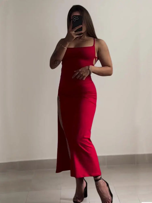 Women's Halter Neck Summer Dress – Trendy Bodycon Fit, Chic Design, Polyester Blend