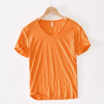 Daniel | Men's V-Neck Cotton T-Shirt Lightweight Breathable Casual Summer Tee