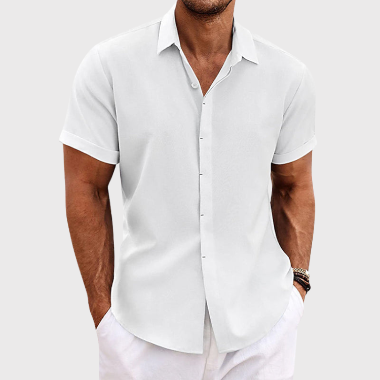 Charlie | Men’s Linen Short Sleeve Shirt Breathable Casual Button-Up