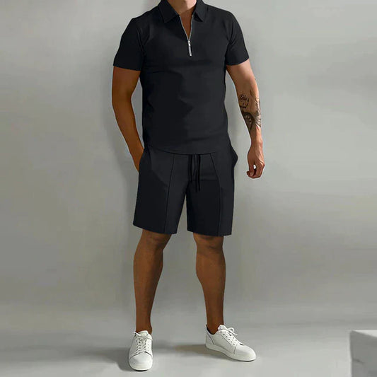 Mason | Men’s Stylish Cotton Polo and Shorts Set Smart-Casual Summer Outfit