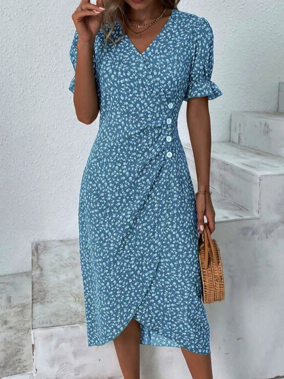 Women's Lightweight Summer Dress – Flattering Relaxed Fit, Knee-Length, Breathable Polyester