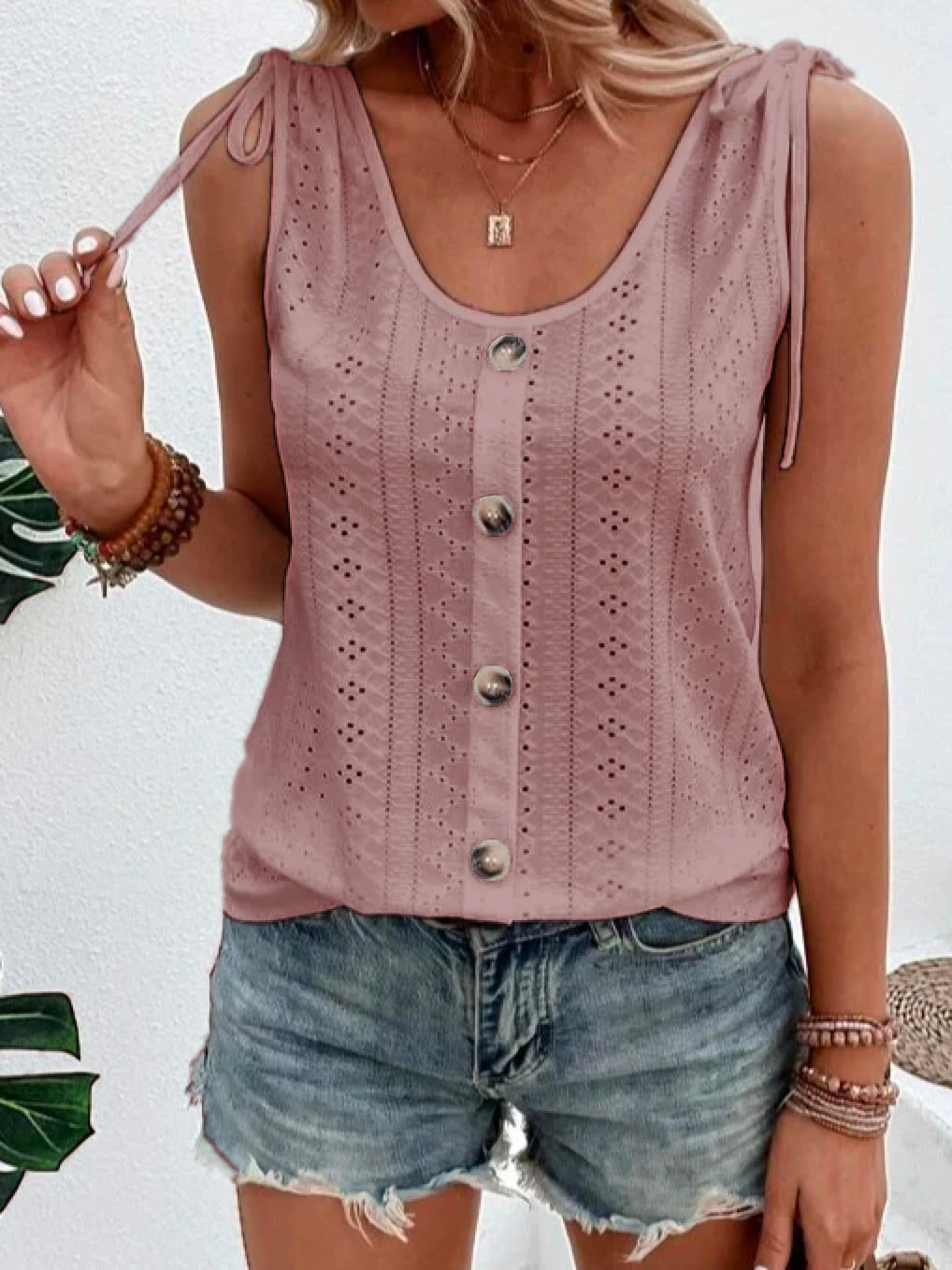 Variant image for Women's White Tank Top – Soft Breathable Fabric, Loose Fit, Versatile Style-15