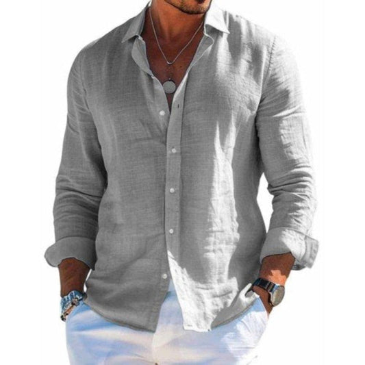 Logan | Men's Cotton Linen Shirt Breathable Casual Lapel Long Sleeve