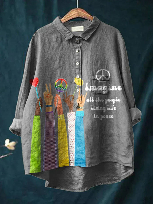 Violet | Boho Hippie Art Tee for Women Colorful Peace Print Shirt