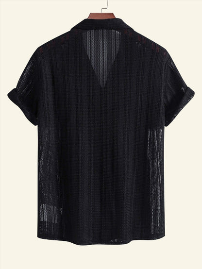 Edward | Men's Striped Short Sleeve Shirt Lightweight Casual Summer Top
