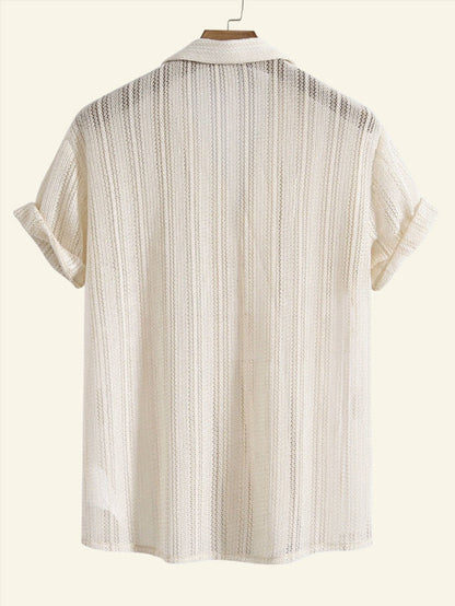 Edward | Men's Striped Short Sleeve Shirt Lightweight Casual Summer Top