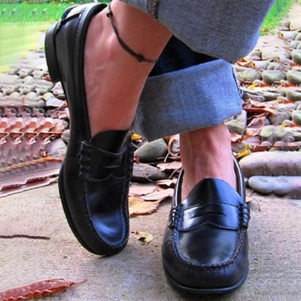 Ella | Orthopedic Leather Slip-On Loafers Women’s Comfy Flat Shoes