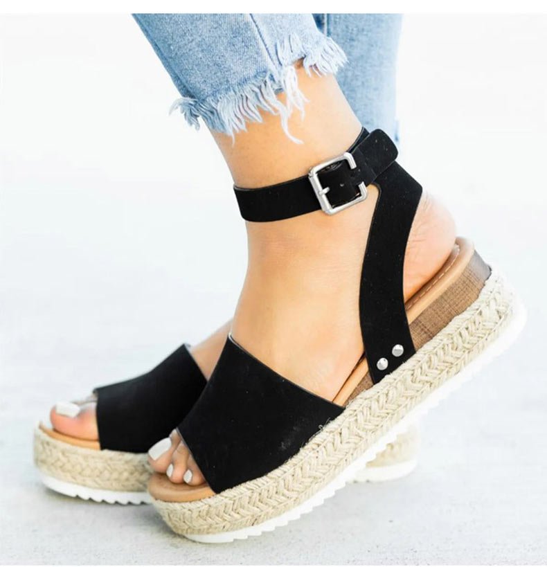 Variant image for Women's Open Toe Wedge Sandals – Comfortable Fit, Adjustable Straps, Non-Slip Sole-19