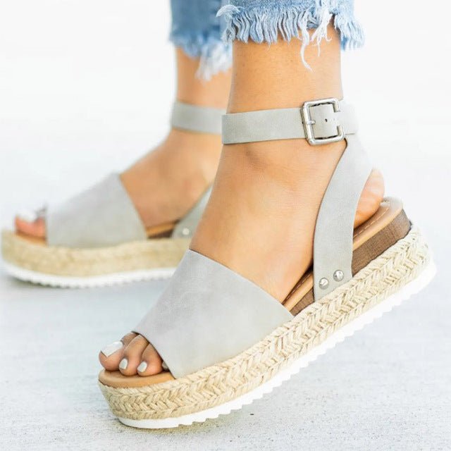 Variant image for Women's Open Toe Wedge Sandals – Comfortable Fit, Adjustable Straps, Non-Slip Sole-10