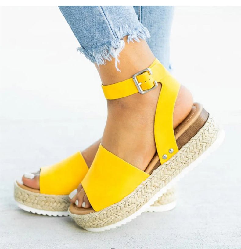 Variant image for Women's Open Toe Wedge Sandals – Comfortable Fit, Adjustable Straps, Non-Slip Sole-55
