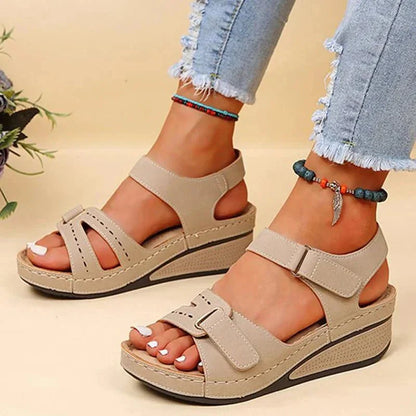 Women's Platform Heels – Adjustable Straps, Open Toe, Comfortable Fit, Summer Ready