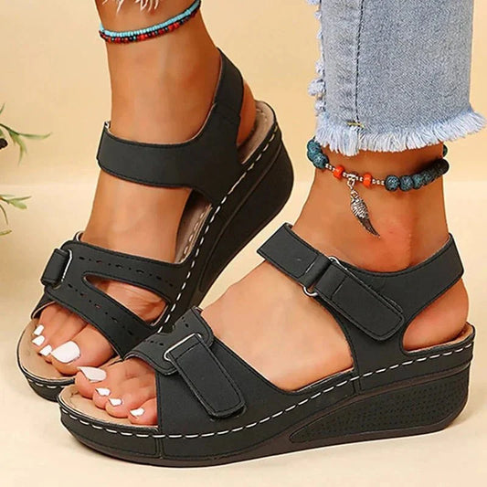 Women's Platform Heels – Adjustable Straps, Open Toe, Comfortable Fit, Summer Ready