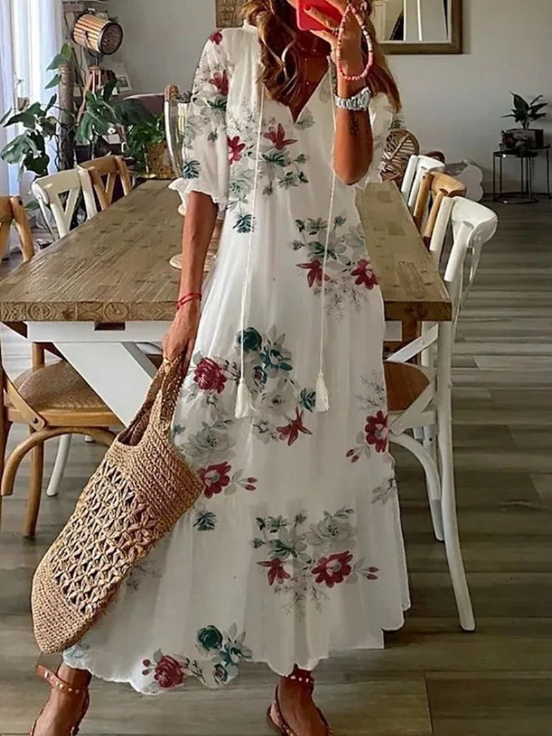 Variant image for Women's Bohemian Maxi Dress – Flowing Silhouette, Relaxed Fit, Lightweight Fabric, Perfect for Summer-25