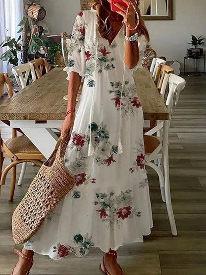 Variant image for Women's Bohemian Maxi Dress – Flowing Silhouette, Relaxed Fit, Lightweight Fabric, Perfect for Summer-25